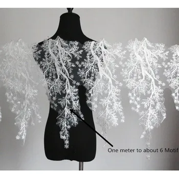 

High-grade snowflake embroidery lace wedding dress wedding decoration, etc. DIY material cotton white