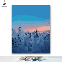 DIY картина по номерам лес похоронен в школе картины по номерам с наборы 40x50 оформлена