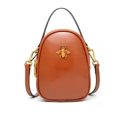 Мини-молния женщины посланник сумки небольшой натуральная кожа женские сумки повседневные модные сумки через плечо Пчелка