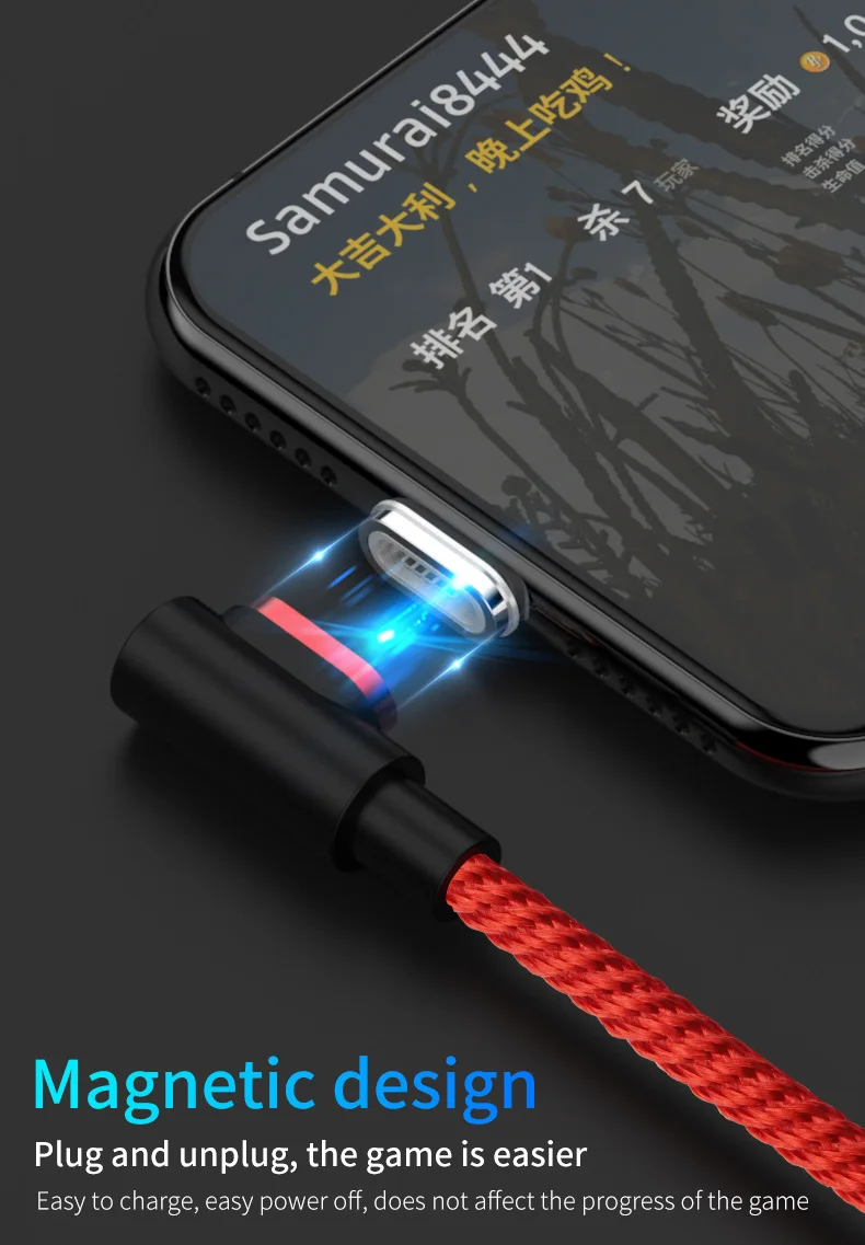 Магнитный USB кабель 3A Micro usb зарядное устройство type C кабель для зарядки данных для мобильных телефонов Android
