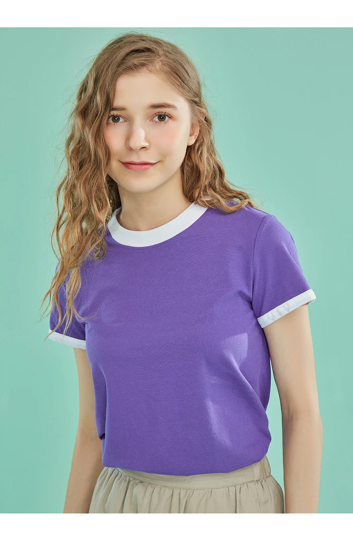 Giordano женская футболка с короткими рукавами и круглым вырезом,выполнена из натурального хлопка,есть несколько цветов данной модели