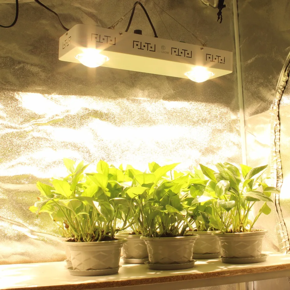

Dimmable Full Spectrum COB LED Grow Light CREE CXB3590 200W 26000LM = HPS 400W Growing Lamp Indoor Plant Growth Panel Lighting