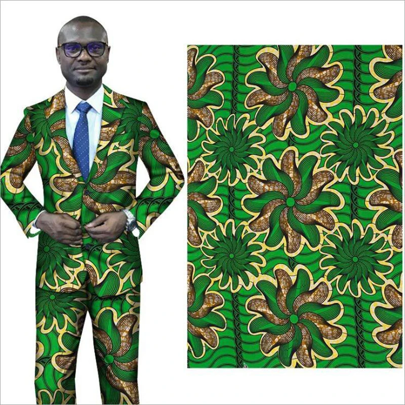 Me-dusa Новая африканская восковая Штамповка с зеленым цветком хлопок Hollandais воск платье костюм Ткань 6 ярдов/шт Высокое качество