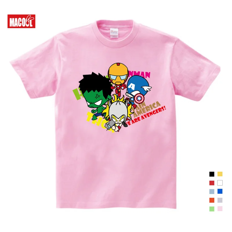 Free Shipping 2019 t-shirt Superman/Batman/spider Man/captain America /Hulk/Iron Man / T Shirt Boy Girls Cartoon T-shirt 3T-9T