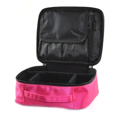 Женская Профессиональная портативная маленькая косметичка для путешествий, органайзер, сумка для хранения косметики, чемодан, чехлы для маникюра; bolsos maquillaje - Цвет: Rose Red B
