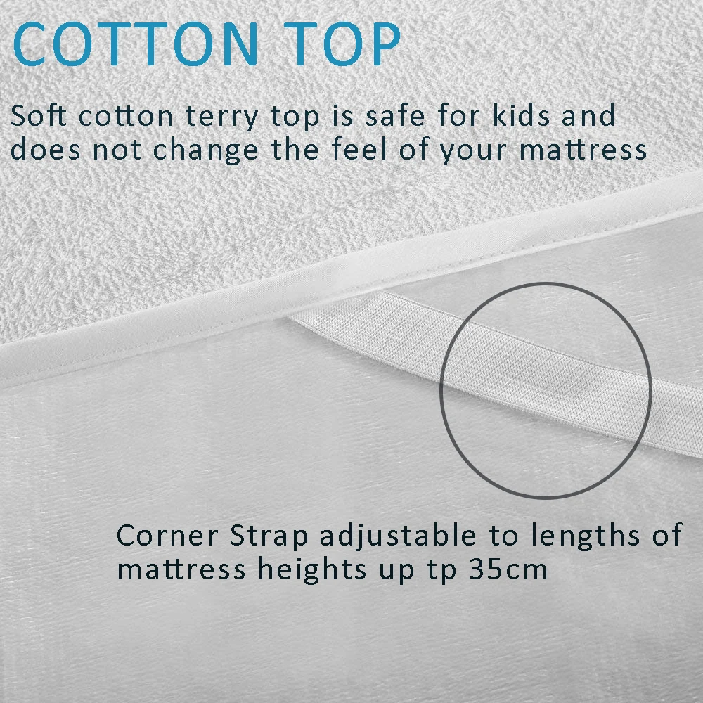  LFH New Terry Cloth Waterproof Bed Sheet For Mattress Pad & Topper With Band Bed Protector Waterpro