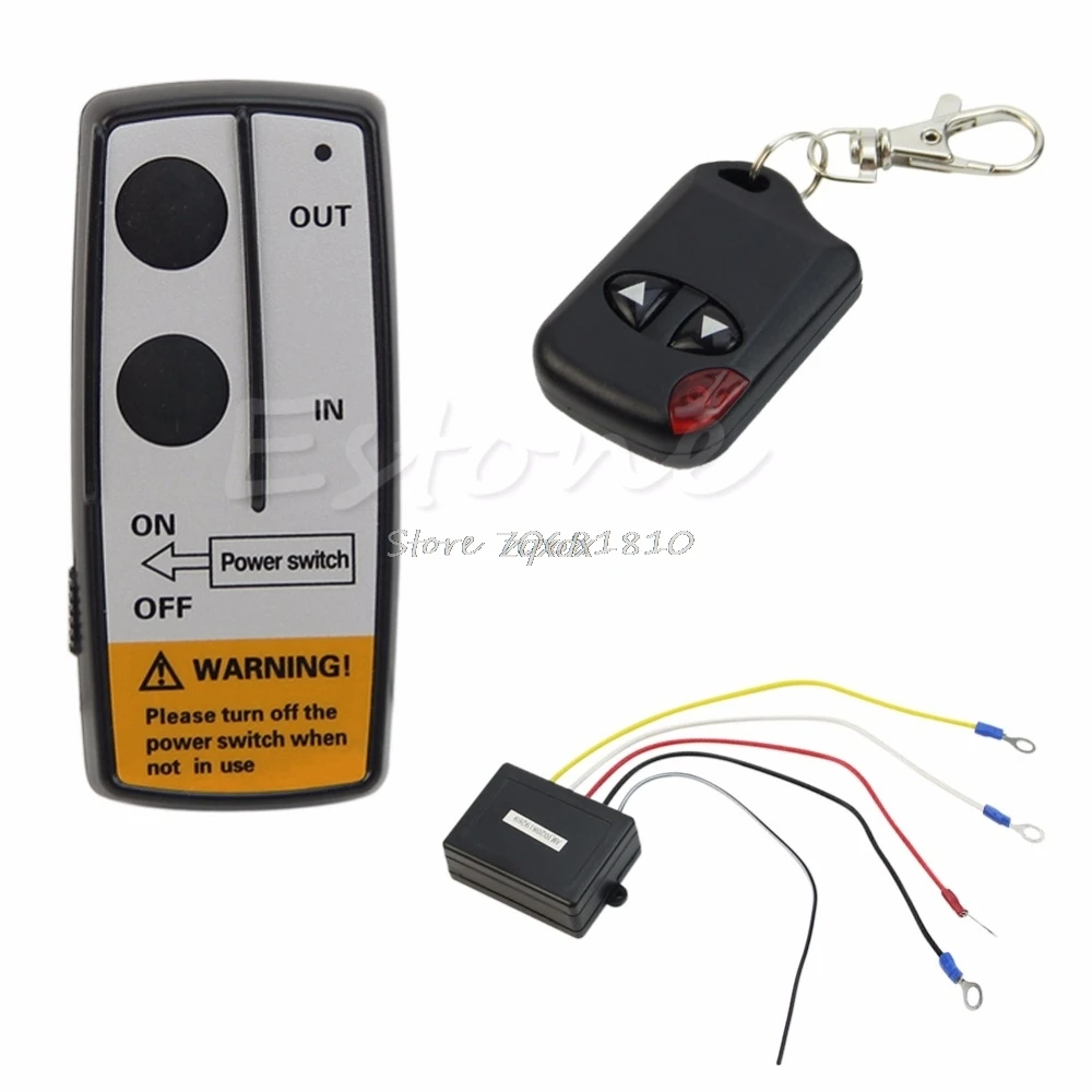 24V 50ft Winch Wireless Remote Control Set for Truck Jeep ATV Warn