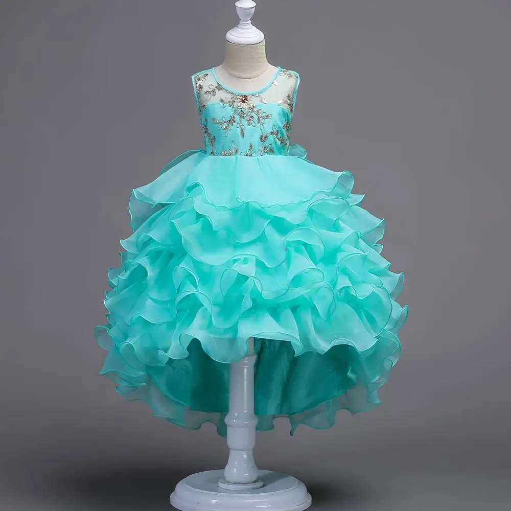 

NEW dress girl wedding girl dress sleeveless Wedding presiding Birthday party Flower Trailing baby girl clothes tutu dress