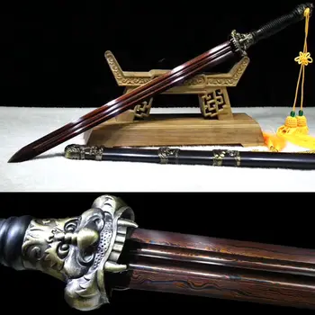 

Folded Forging Red Pattern Steel Edge Sharp Chinese KungFu TaiChi Sword WuShu Han Jian Nice Home Decorate Handmade Swords