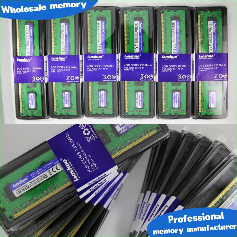 Lanshuo 2 ГБ DDR3 PC3 10600 2G 1333 МГц для настольных ПК оперативная Память DIMM 240 контактов (для