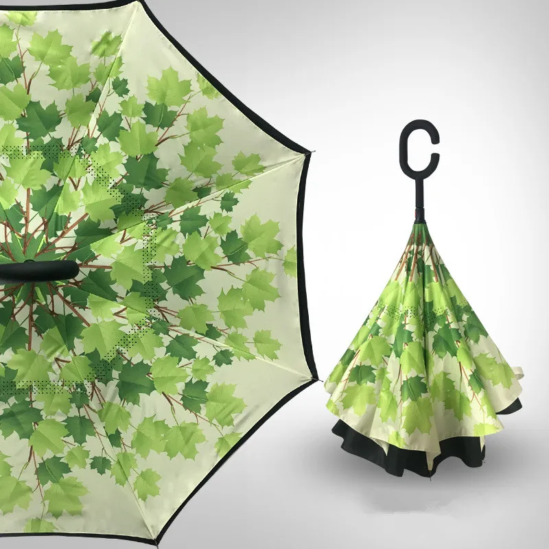 Дизайн, двухслойный перевернутый зонтик, самостоящий зонтик от дождя и обратного хода, автомобильные зонты, Прямая поставка - Цвет: 3