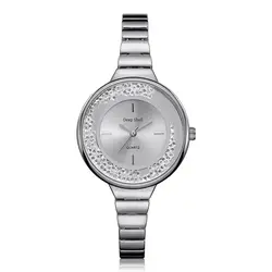 2018 High End дамы браслет горный хрусталь позолоченные часы кварцевые часы Для женщин модные часы Для женщин часы для Для женщин часы