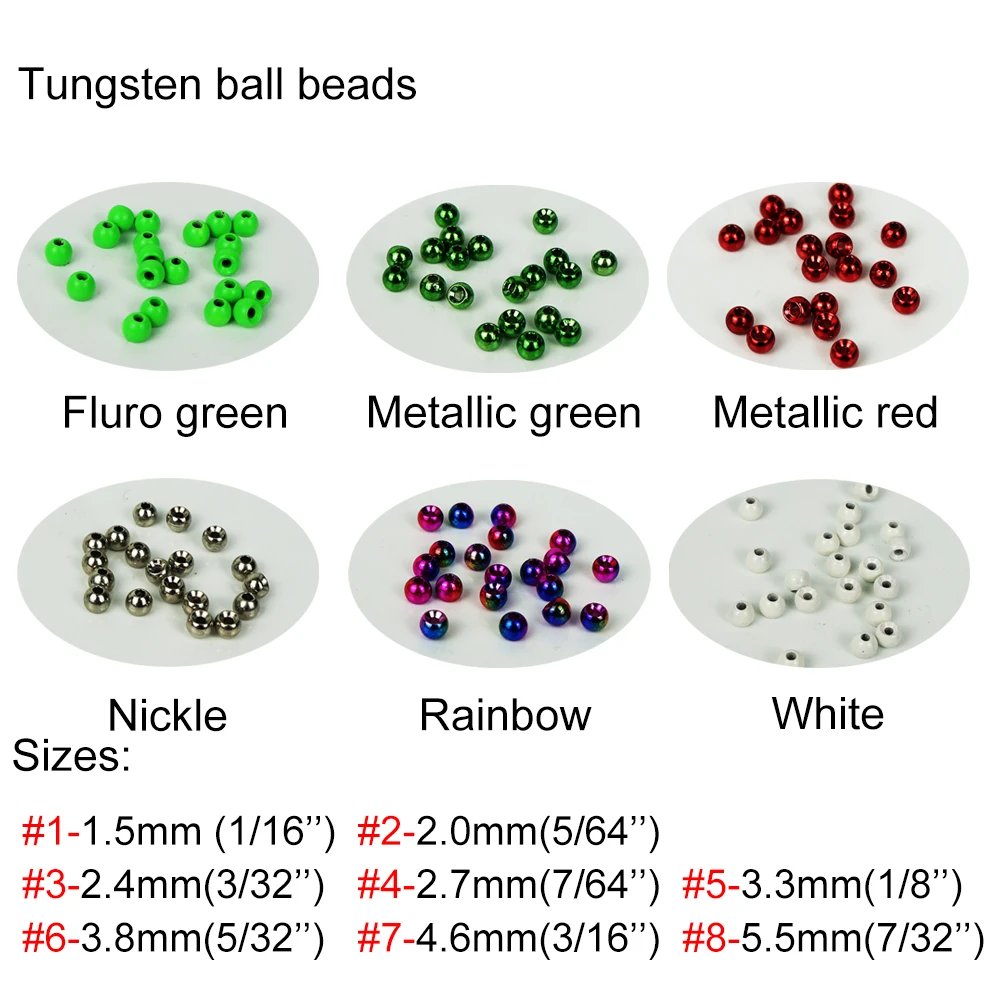 Tungstène fly tying Beads Silver 4.0 mm 5//32/" 100 Count