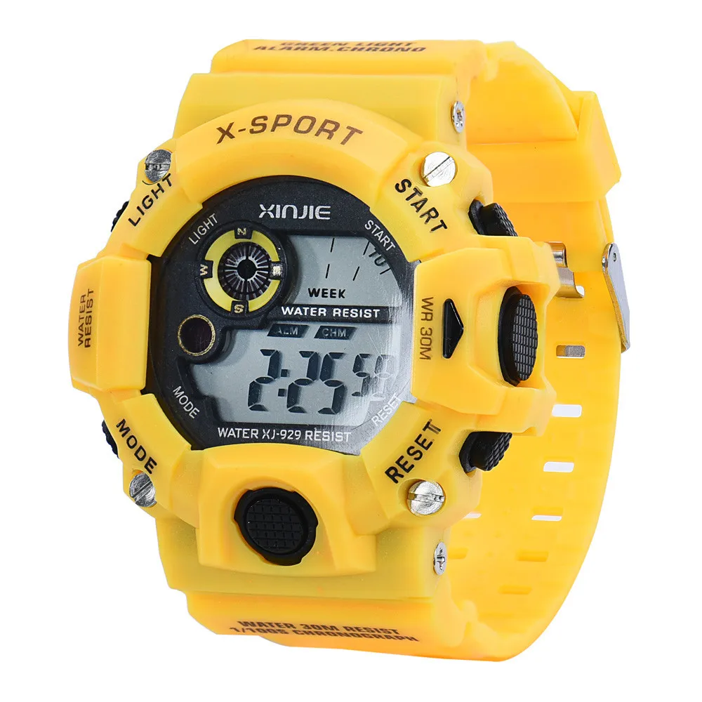 Детские Wristwatche кварцевые цифровые светодиодные милитари силиконовые водостойкие часы спортивные часы для мальчиков dijital коль saati