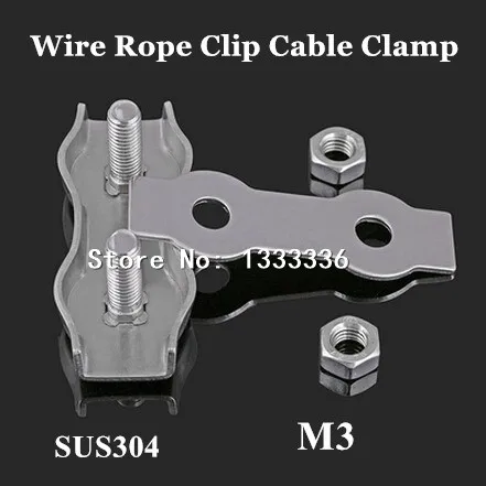 Stainless Steel U Type M3/M5 Cable Clamps - 3-5mm Adjustable Wire Rope Fixing Clip Bolts Saddle Fastener I.76225335