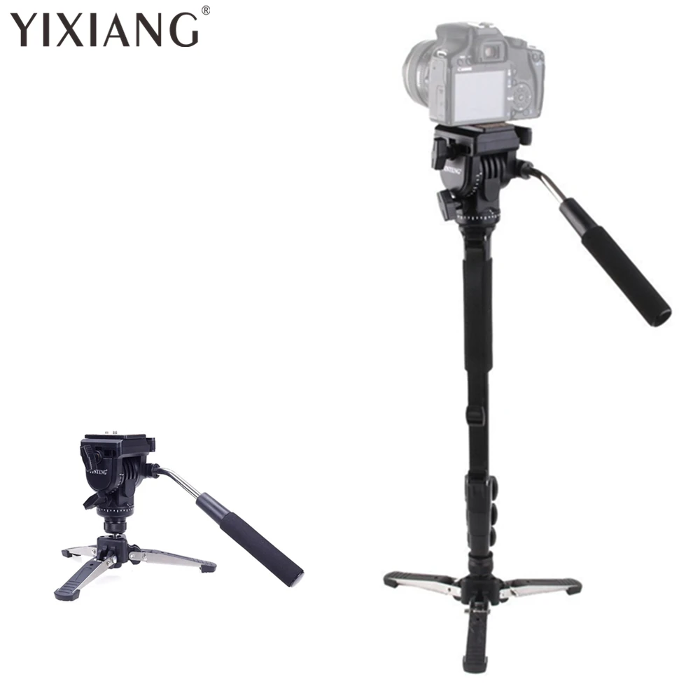 

YIXIANG VCT-288 Photography Tripod Monopod WIth Fluid Pan Head Quick Release Plate And Unipod Holder for Canon Nikon DSLR Camera