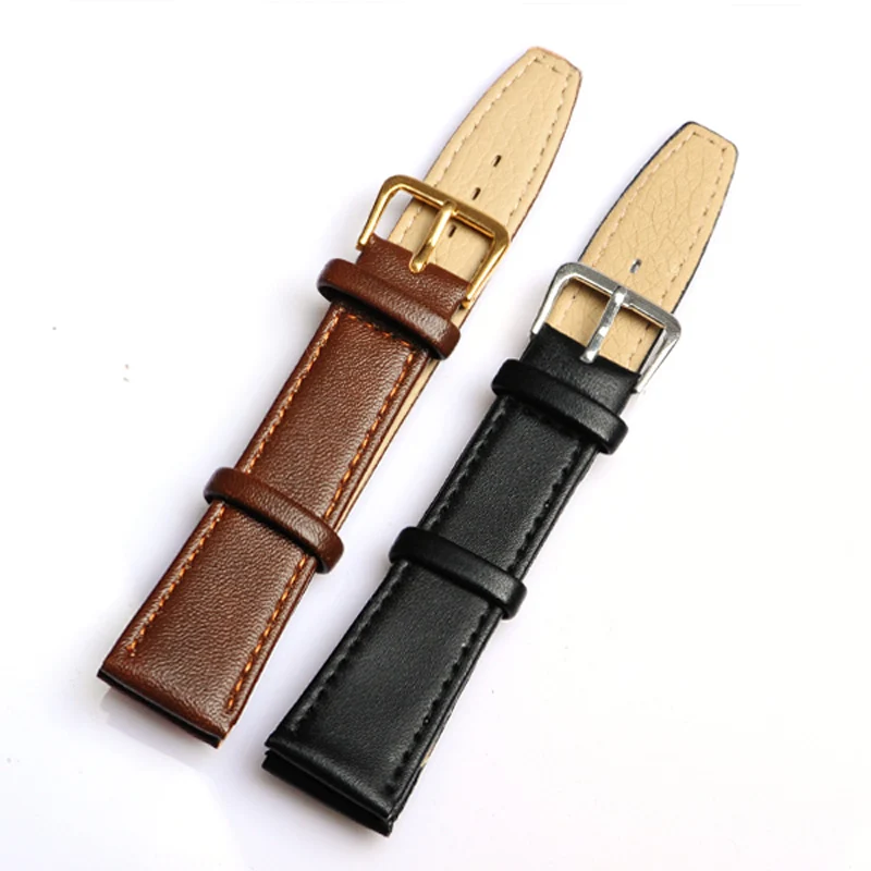 

1PCS 16MM 18MM 20MM Genuine leather watchband waterproof Straps sport watch band black brown two color for option