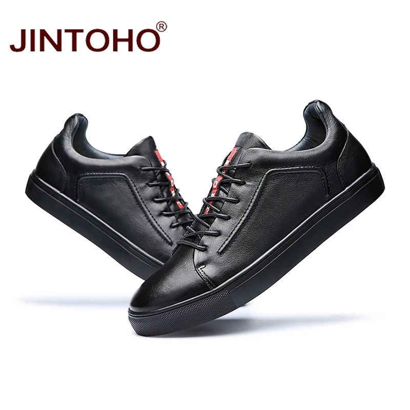 JINTOHO/Мужская обувь из натуральной кожи; модная черная кожаная обувь; мужская повседневная обувь из натуральной кожи; Дизайнерская обувь на плоской подошве; мужские мокасины