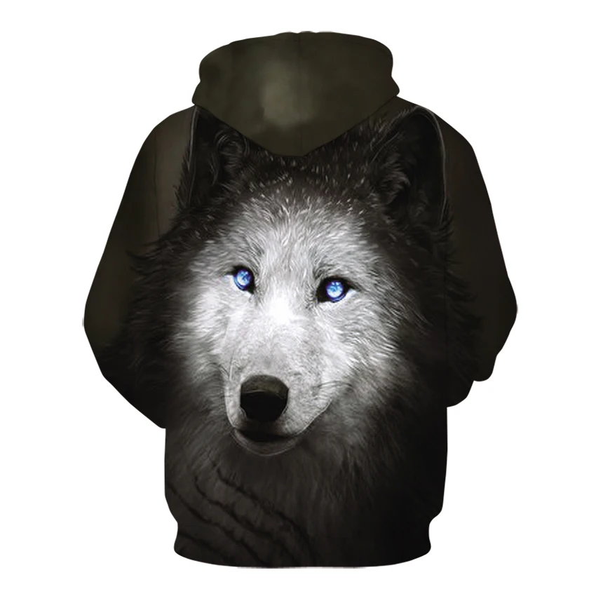 Модные мужские толстовки с капюшоном с 3D принтом волка, мужские/женские дизайнерские толстовки с блестящим волком, 3D худи Harajuku