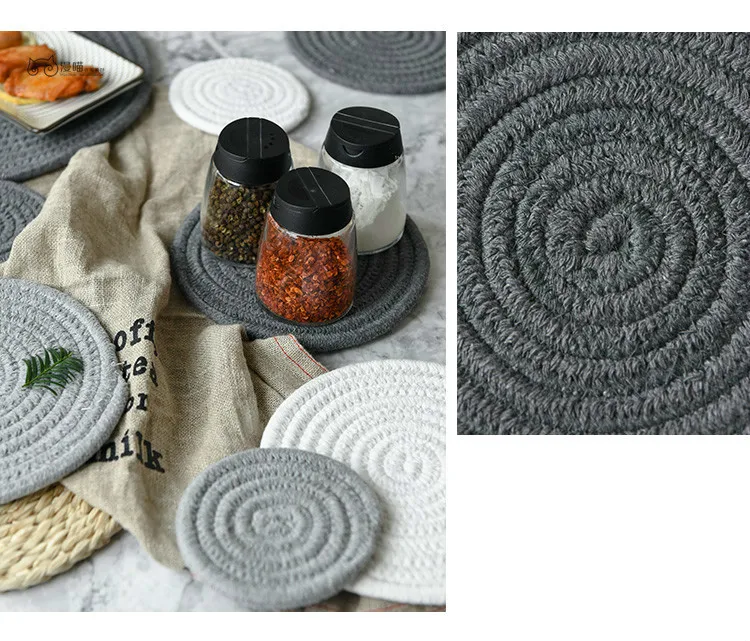 Натуральные соломенные подставки под столовые коврики тканые чашки из ротанга для напитков теплоизоляционные коврики кухонные аксессуары