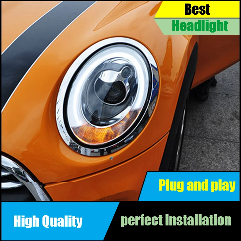 Car Styling For Mini F56 cooper 2014 2015 2016 led headlights head lamp LED Angel eye DRL front