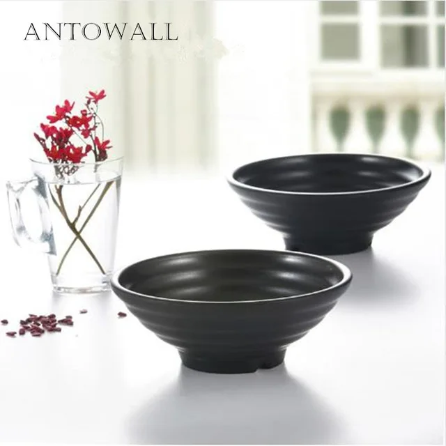 

ANTOWALL hot sale AJISEN Ramen bowl korean japanese restaurant use big plastic melamine better than procelain soup noodles bowl