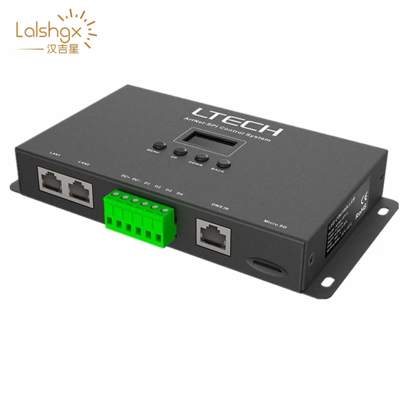 LETECH Artnet-SPI-8 pixel светильник светодиодный контроллер для 1360 Piexls 8 Universe DC5V-24V RJ45 Быстрая