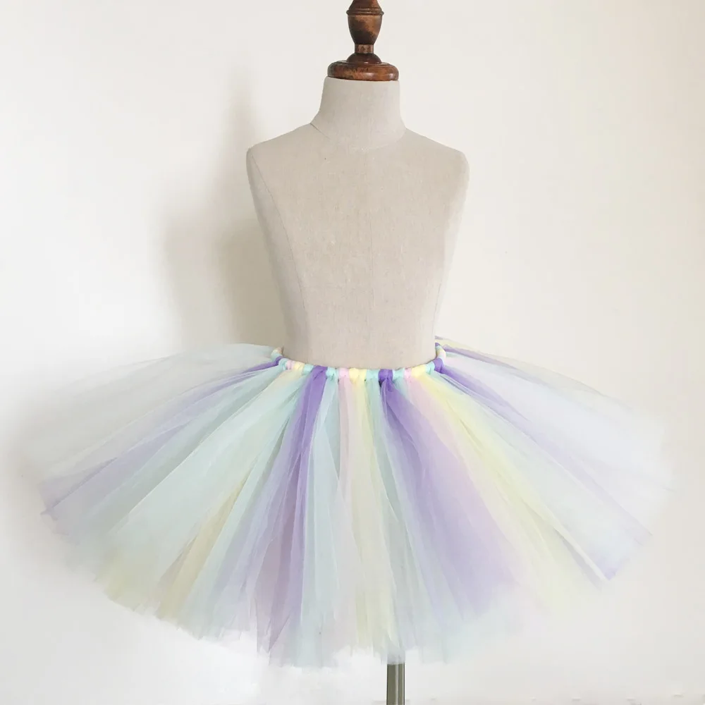 Pastel Unicorn Tutu Skirt for Girls Fluffy Tulle Tutus Birthday Party