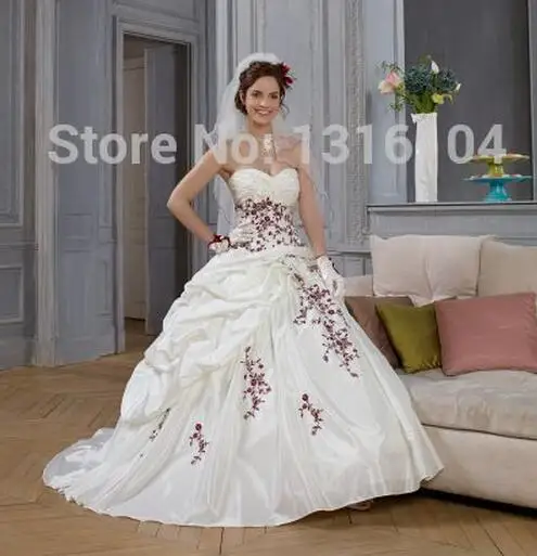 Puffy White And Red Two Tone Ball Gown Wedding Dresses With Color Two Tone Ball Gown Wedding Dresses