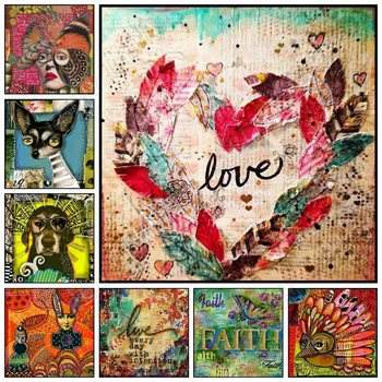 

5D DIY Diamond Painting Love Faith Hope Paint with Diamonds Cross Stitch Full Square / Round Drill Wall Arts & Crafts Home Decor