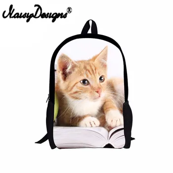 

Brand Cute Cats Printed School Bag for Primary Student Teenager Girls Bookbags One Pocket Big Space 2018 New Bags