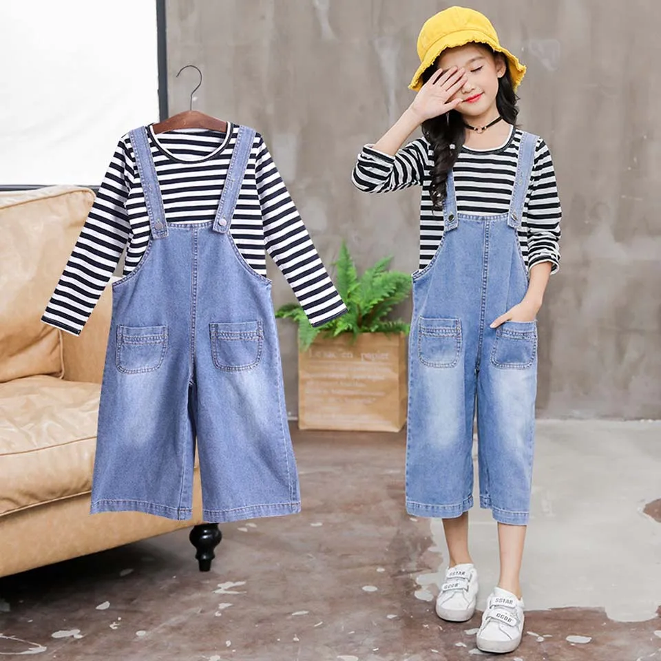 

New Baby Girls Clothing Sets Cotton Girls Stripe T-Shirt +Jeans 2PCS Suits Kids Clothing Sets Children Clothes Sets Tracksuit