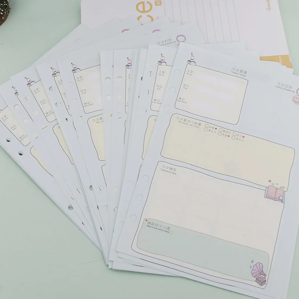 Лимит показывает 45 листов/набор планировщик записная книжка заправка внутренняя бумага А5 А6 дневник ежемесячный недельный график подарок для ребенка горячая распродажа