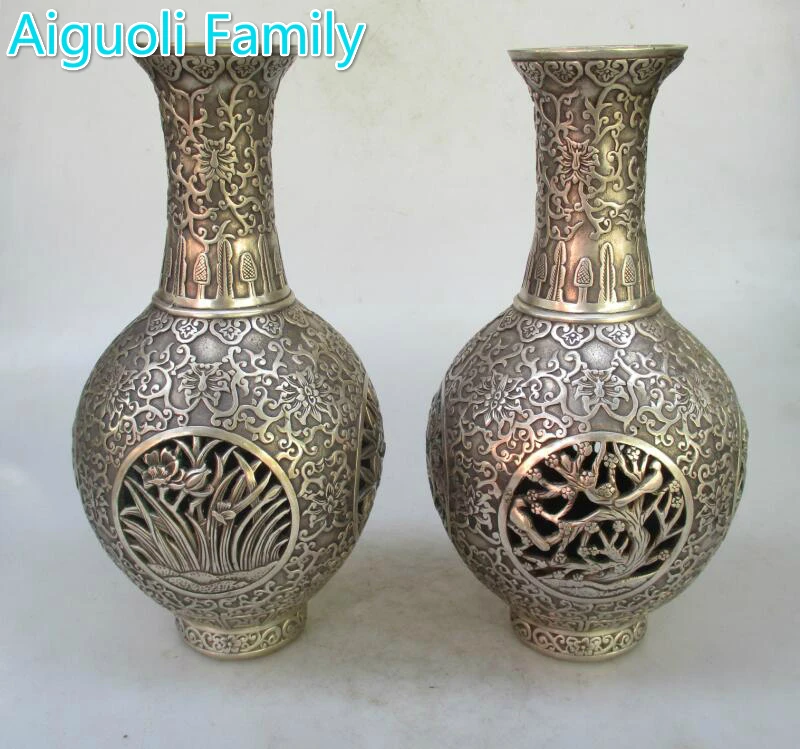 Collectible 1 Pair Of Chinese Ming Qing Dynasty Decorated Old