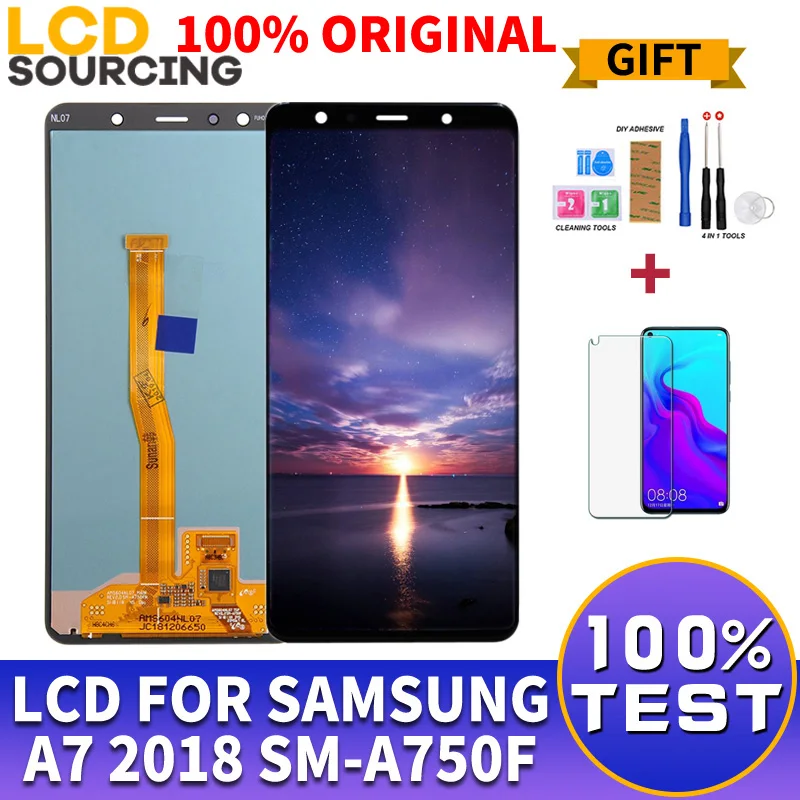 100% оригинал 6 0 &quotдля Samsung A7 2018 ЖК дисплей сенсорный экран дигитайзер сборка для SM