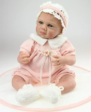 22 inch Kids Toys Soft Interactive Baby Dolls Toy Doll For girls Newborn Baby Doll with lovely Dress