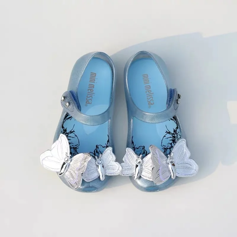 Mini Melissa Ultragirl Butterfly/ г. Новые пластиковые сандалии для девочек с бантом, детские сандалии Melissa/детские Нескользящие туфли