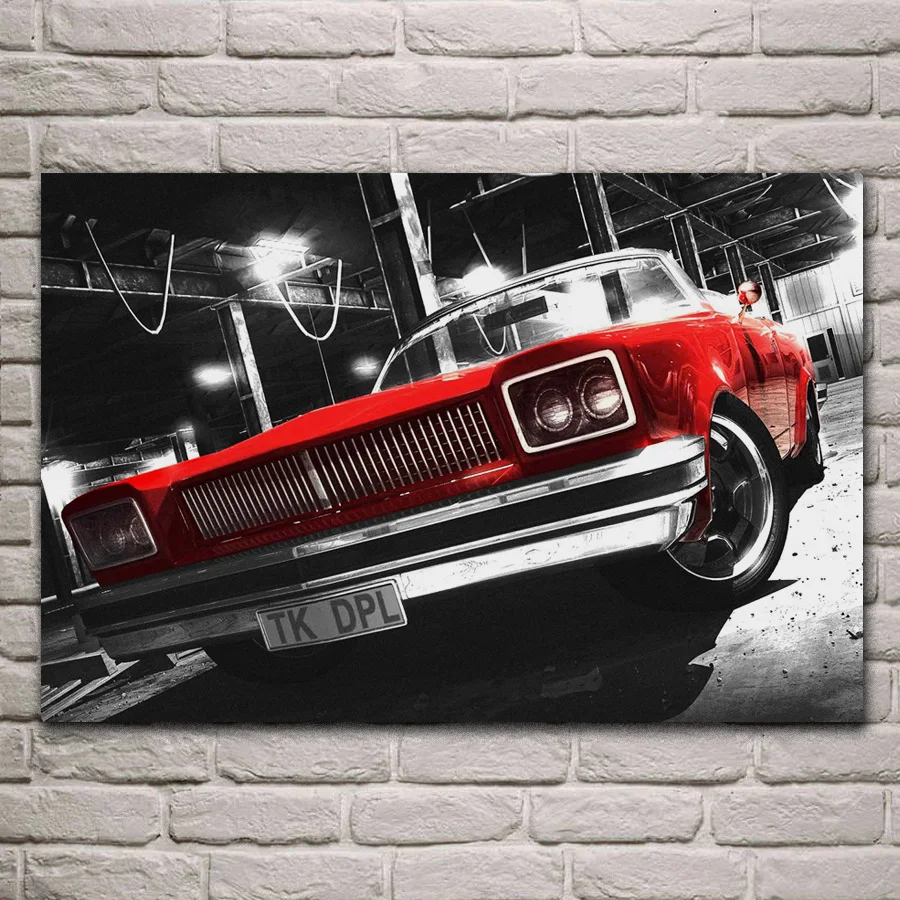 Удивительный ретро красный автомобиль hot rod гостиной спальни дома стены