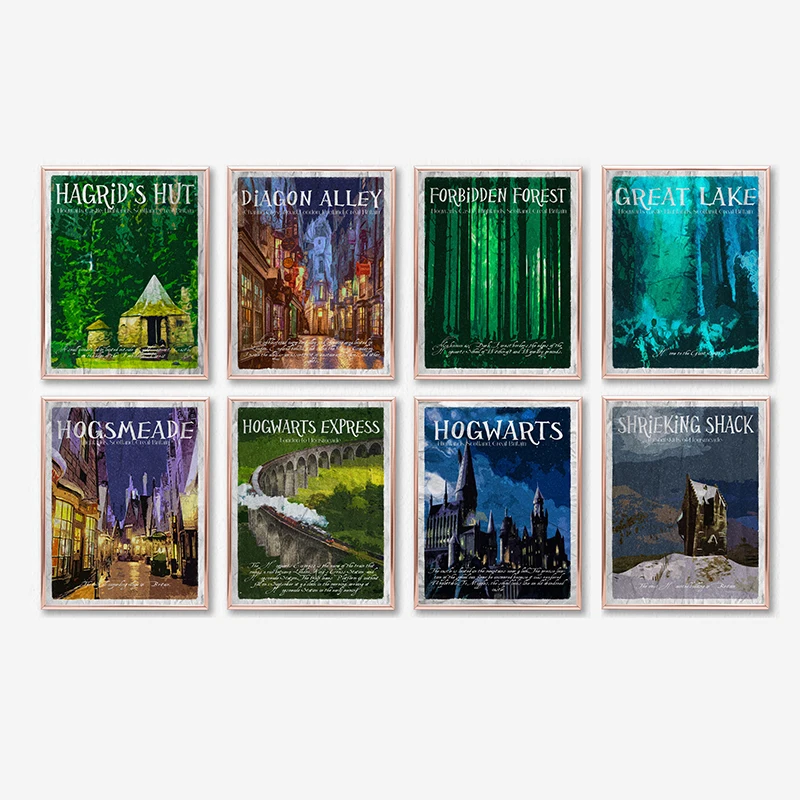 Harry Potter Places Travel Posters Print