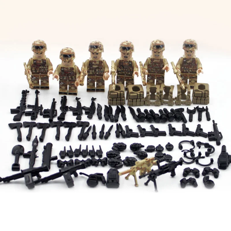 

Modern military china red sea action figures building block ww2 brickmania army forces minifigs weapon gun bricks toys for boys