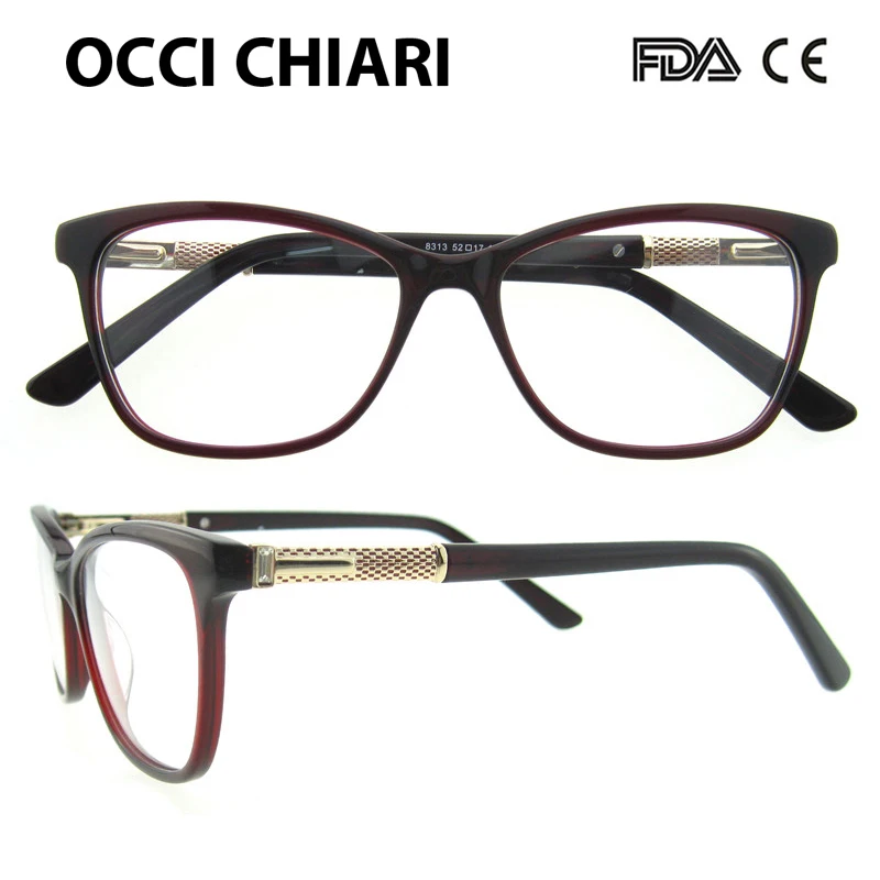 OCCI CHIARI полный обод для мужчин черный ацетат близорукость прозрачные линзы глаз оптические очки в оправе очки W-CAPUT - Цвет оправы: C1