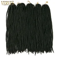 VERVES Faux locs 18 дюймов накладные волосы на крючке, на возраст от 1 года до 8 лет пакет, заплетённые волосы черного цвета, ошибка, коричневый, 24 шт./упаковка, синтетические волосы, шиньоны, плетёные