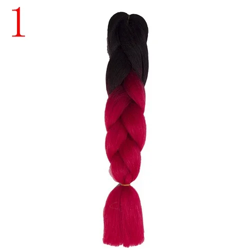 LISI волосы Ombre Jumbo синтетические плетеные волосы крючком блонд розовый синий серый волосы для наращивания огромные косы прически - Цвет: T1B/613