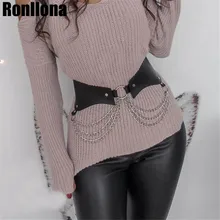 Широкий пояс подвязки для женщин Porm платье сексуальное портупея цепь ремень Harajuku эротические аксессуары Связывание жгут кожа