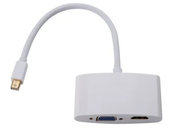 

2 in 1 DisplayPort mini DPTo HDMI VGA Adapter Cable for MAC Macbook Pro Air Apple computer 100PCS
