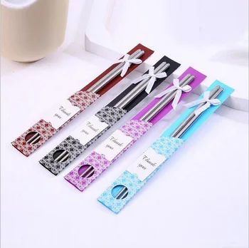 

100 pairs / piece non-slip Chinese fashion silver stainless steel chopsticks #H0VH#