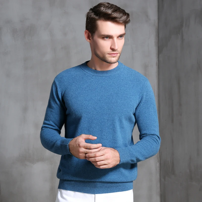 8 цветов зимний свитер для мужчин 100% из чистого кашемира, вязаный пуловер Новинка зимы теплые модные свитер с круглым вырезом человек топ