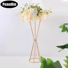 Арахисовые вазы "сделай сам" Золотой/белый цветок держатель 50 см/70 см дорога свинец Свадебный центральный Декор-цветок стойки для вечерние украшения 10 шт./партия