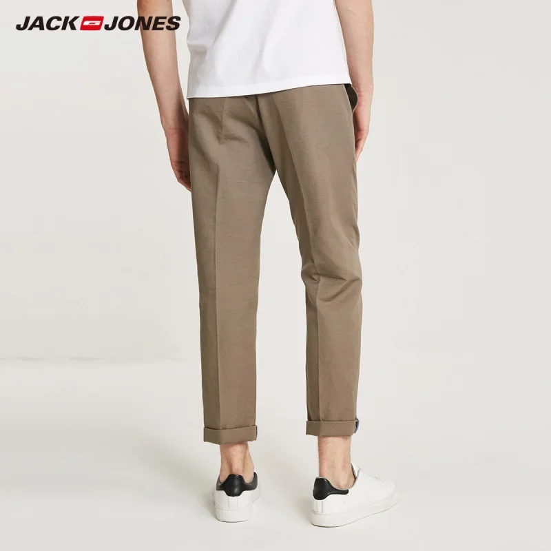 JackJones мужские хлопковые и льняные брюки свободного кроя мужская одежда 218314572