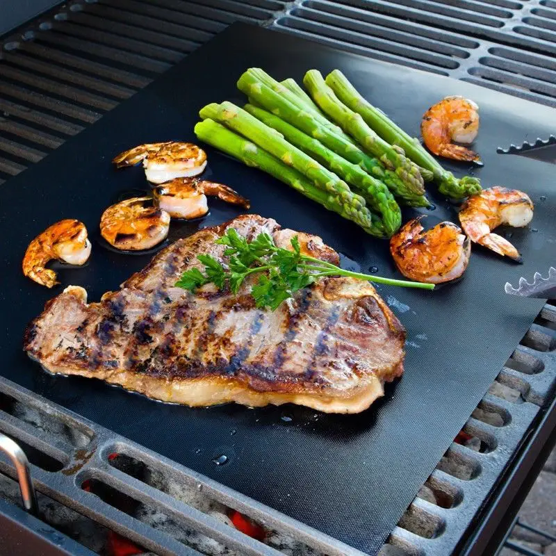 Kitchen Dining BBQ mat GRILL MAT sheets Reusable Non-stick Make Grilling Easy Durable Eco-Friendly 44*33cm | Дом и сад